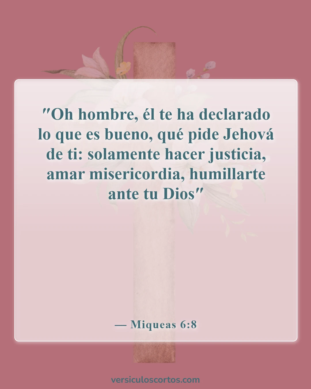 Versículos de la Biblia sobre la compasión hacia los demás (Miqueas 6:8)