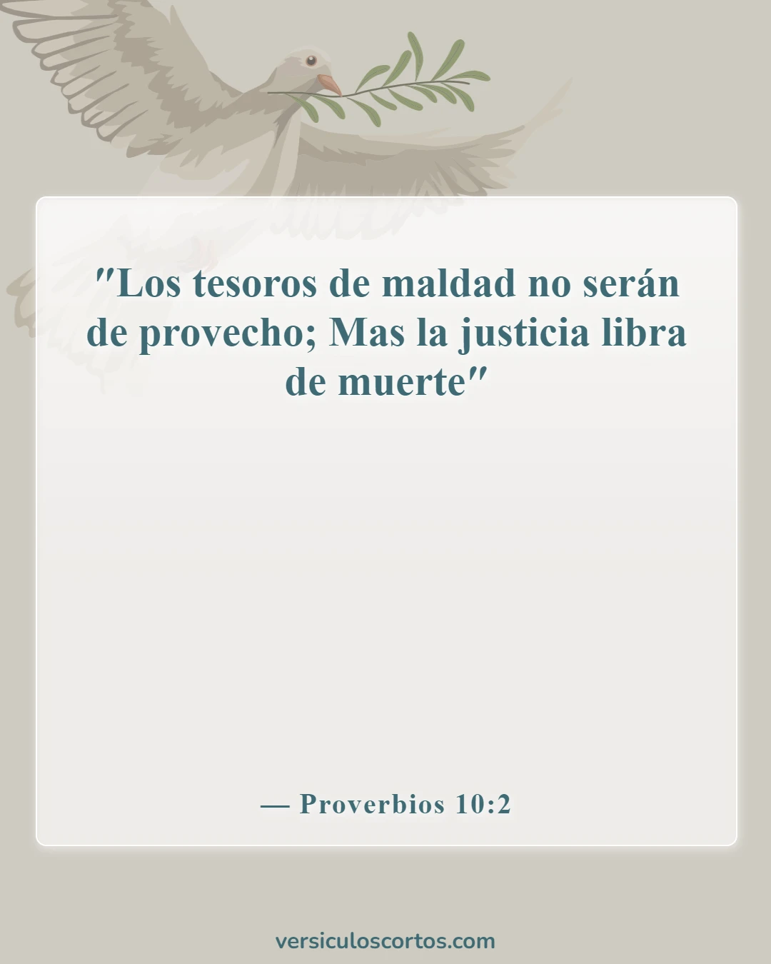 Versículos de la Biblia sobre el soborno (Proverbios 10:2)