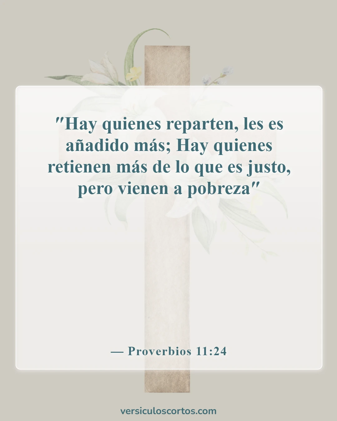 Versículos de la Biblia sobre problemas financieros (Proverbios 11:24)
