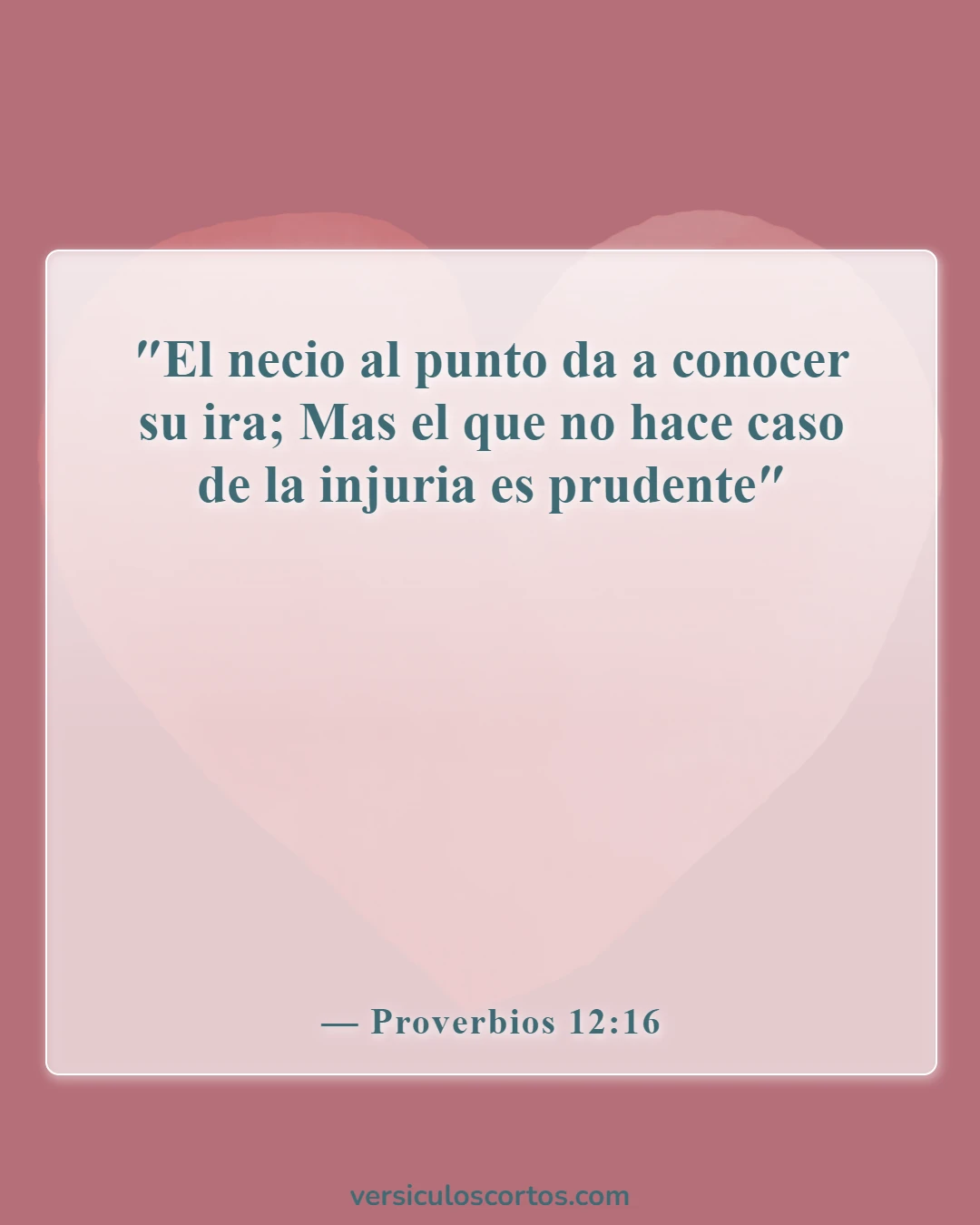 Versículos de la Biblia sobre el maltrato (Proverbios 12:16)