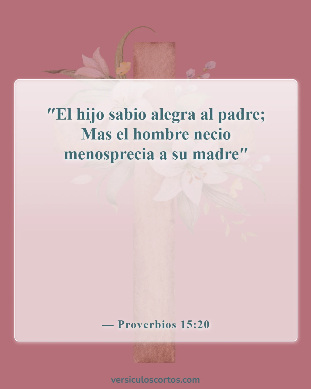 Versículos de la Biblia sobre padres e hijos (Proverbios 15:20)