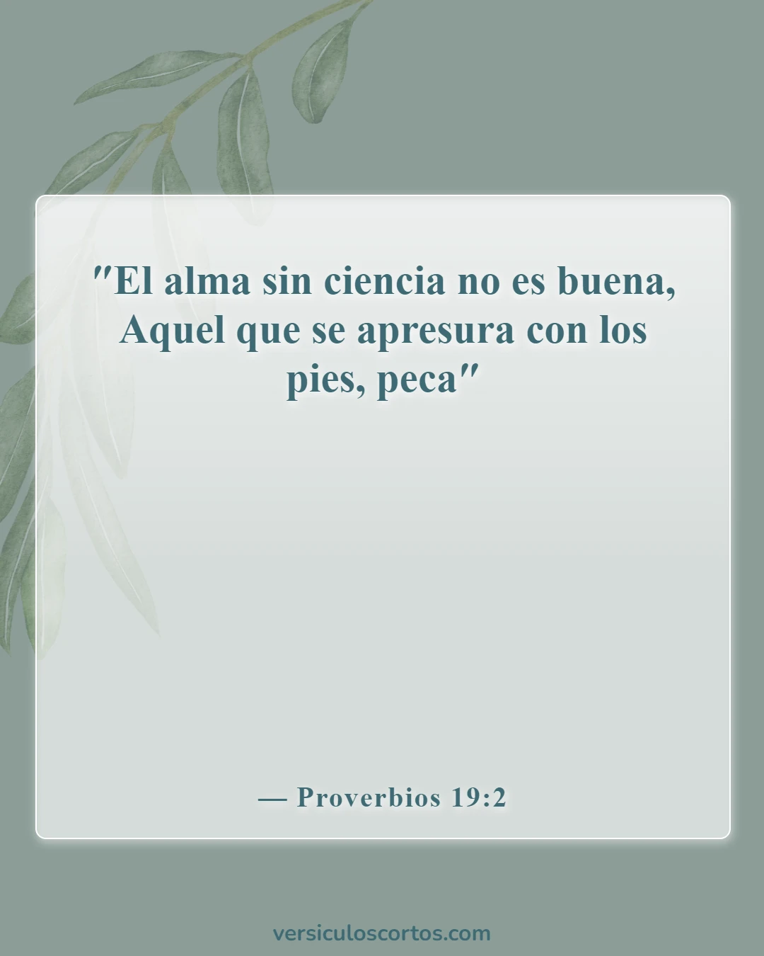 Versículos de la Biblia sobre tomar decisiones (Proverbios 19:2)