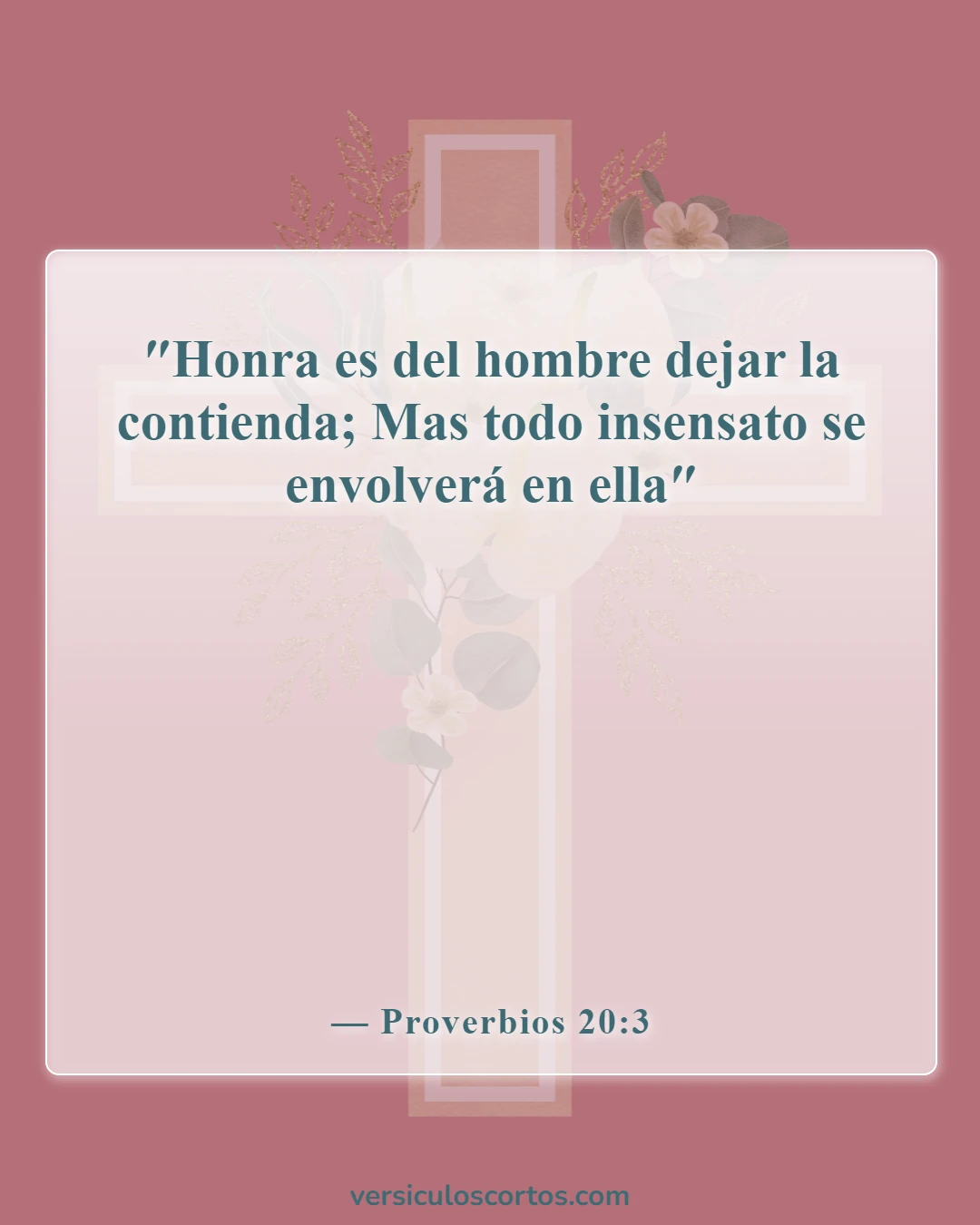 Versículos de la Biblia sobre malos maridos (Proverbios 20:3)