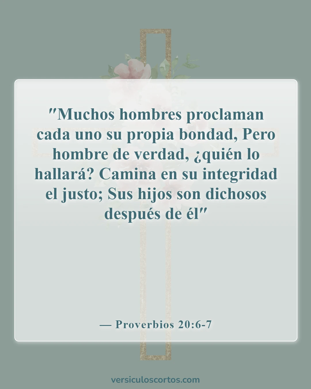 Versículos bíblicos sobre encontrar un buen esposo (Proverbios 20:6-7)