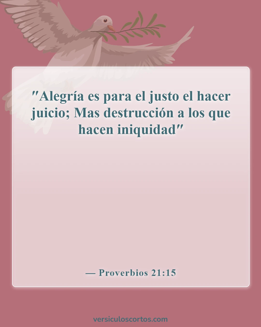 Versículos de la Biblia sobre las malas personas (Proverbios 21:15)