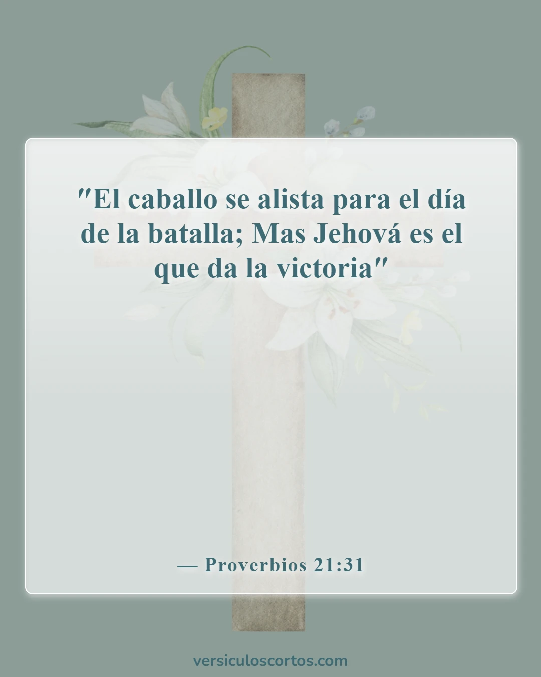 Versículos bíblicos sobre vencer al mundo (Proverbios 21:31)