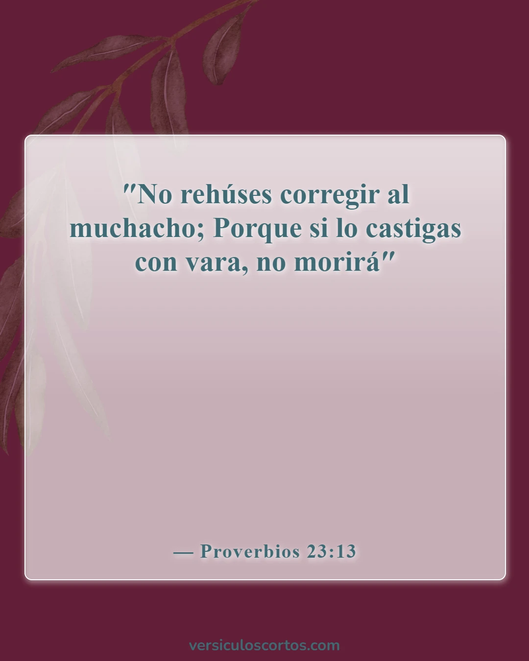 Versículos de la Biblia sobre padres e hijos (Proverbios 23:13)