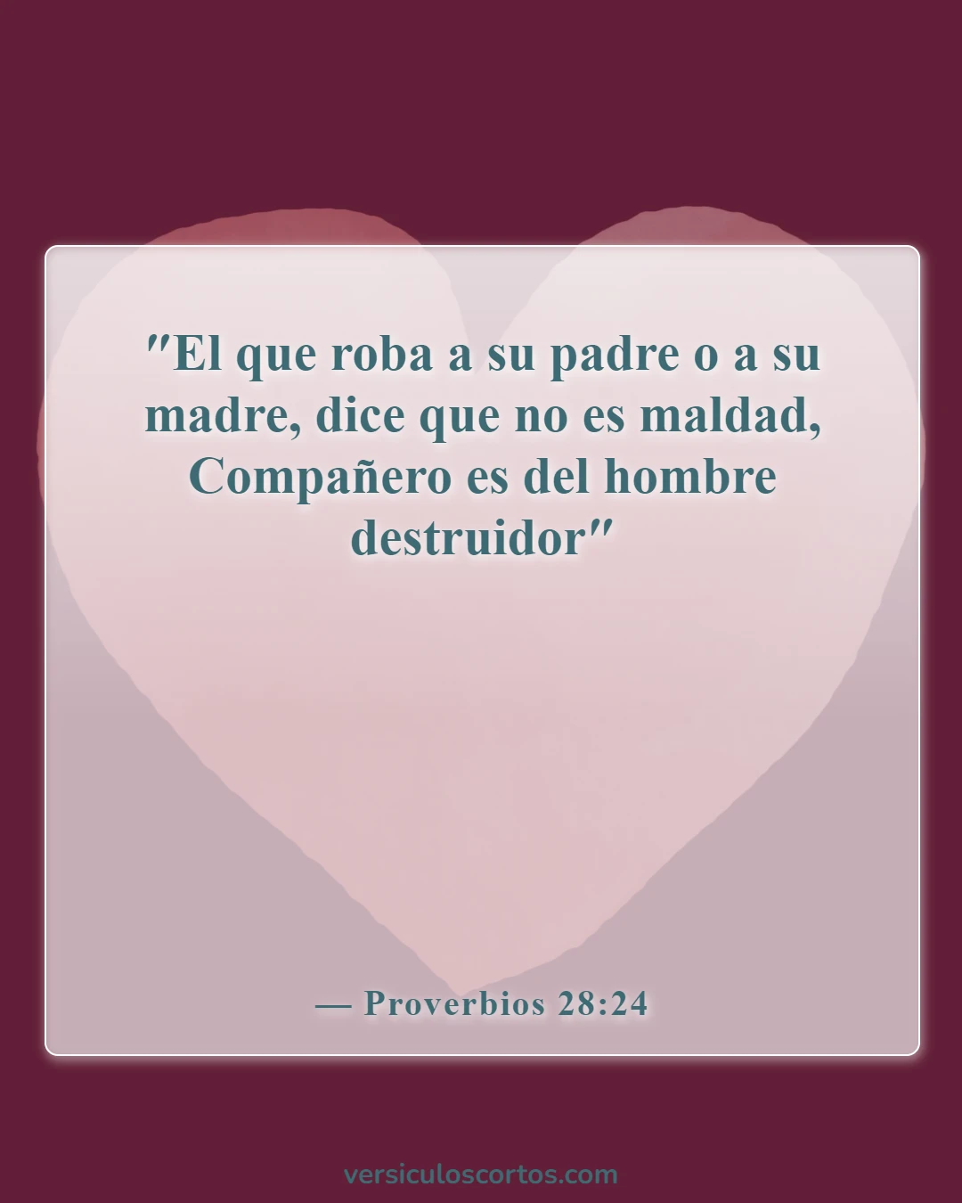 Versículos de la Biblia sobre el cuidado de los padres ancianos (Proverbios 28:24)