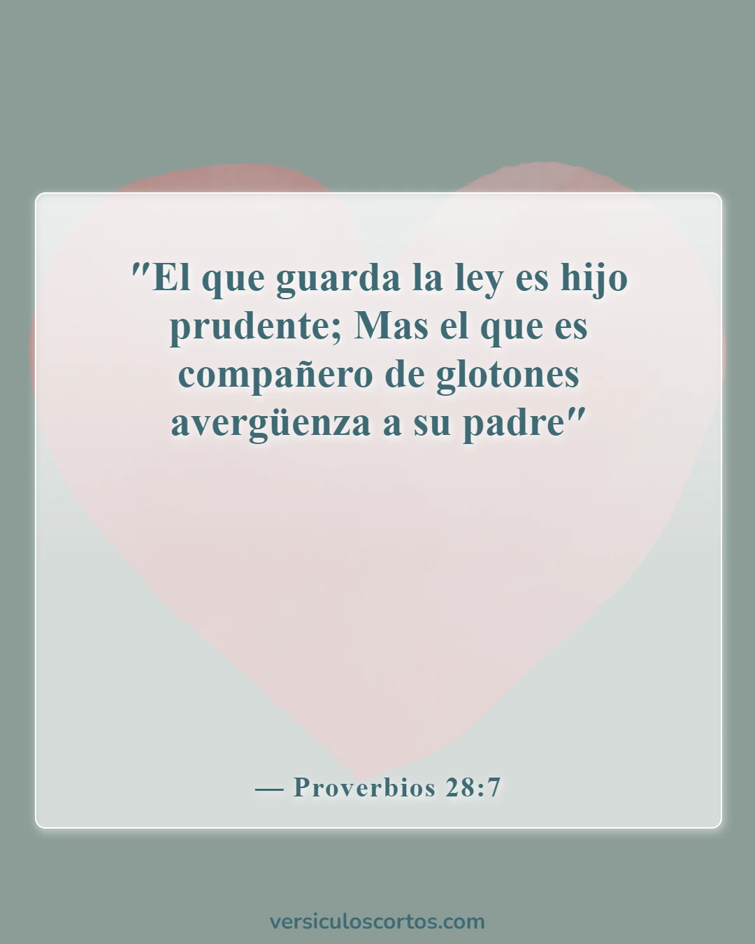 Versículos de la Biblia sobre la mala influencia (Proverbios 28:7)