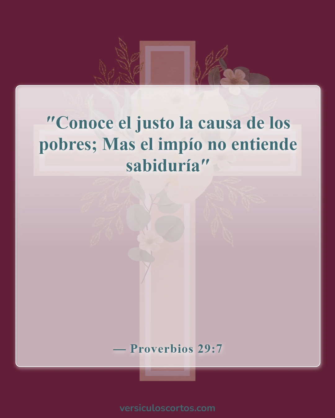 Versículos bíblicos sobre la opresión (Proverbios 29:7)