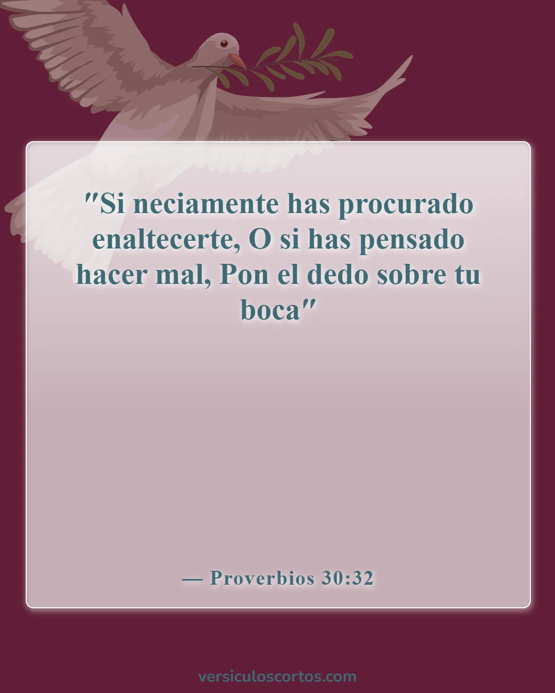 Versículos de la Biblia sobre la confesión de pecados (Proverbios 30:32)