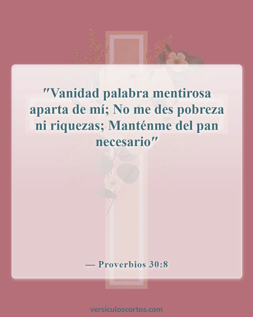Versículos de la Biblia sobre ganar el mundo entero (Proverbios 30:8)