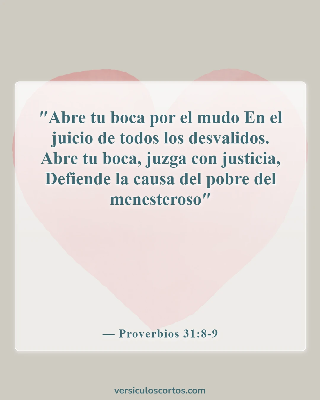 Versículos bíblicos sobre la opresión (Proverbios 31:8-9)