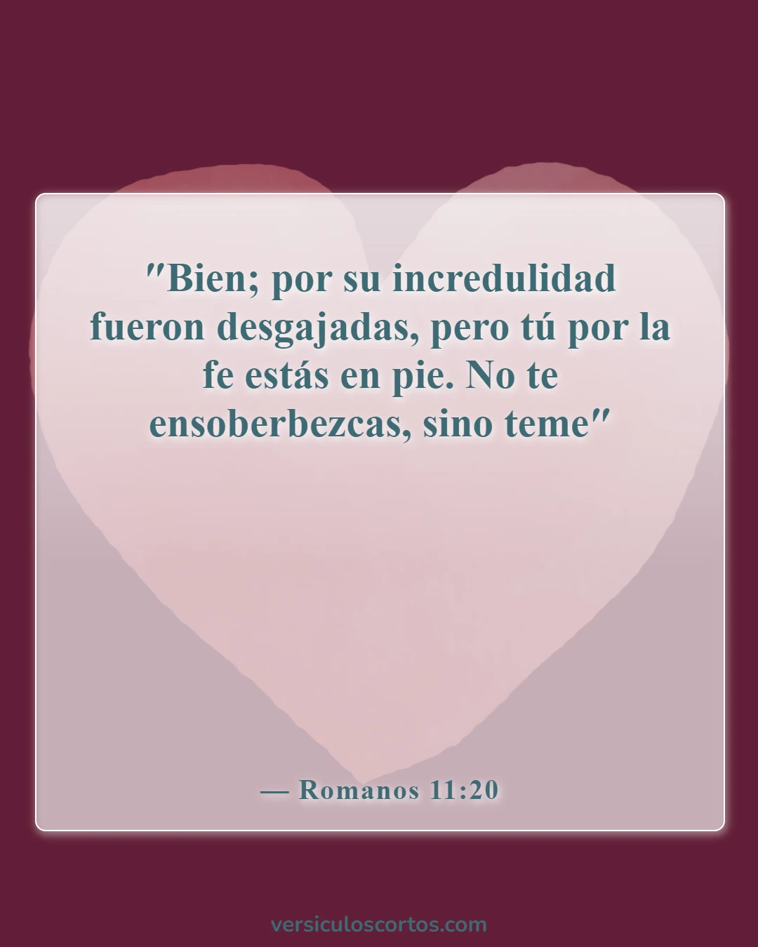 Versículos de la Biblia sobre los incrédulos (Romanos 11:20)