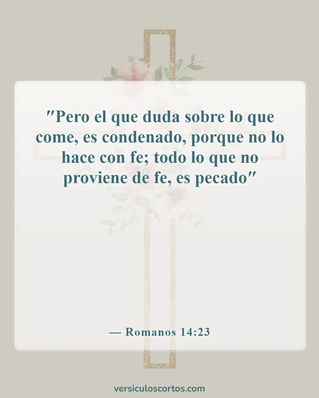 Versículos de la Biblia sobre la fe en Dios (Romanos 14:23)