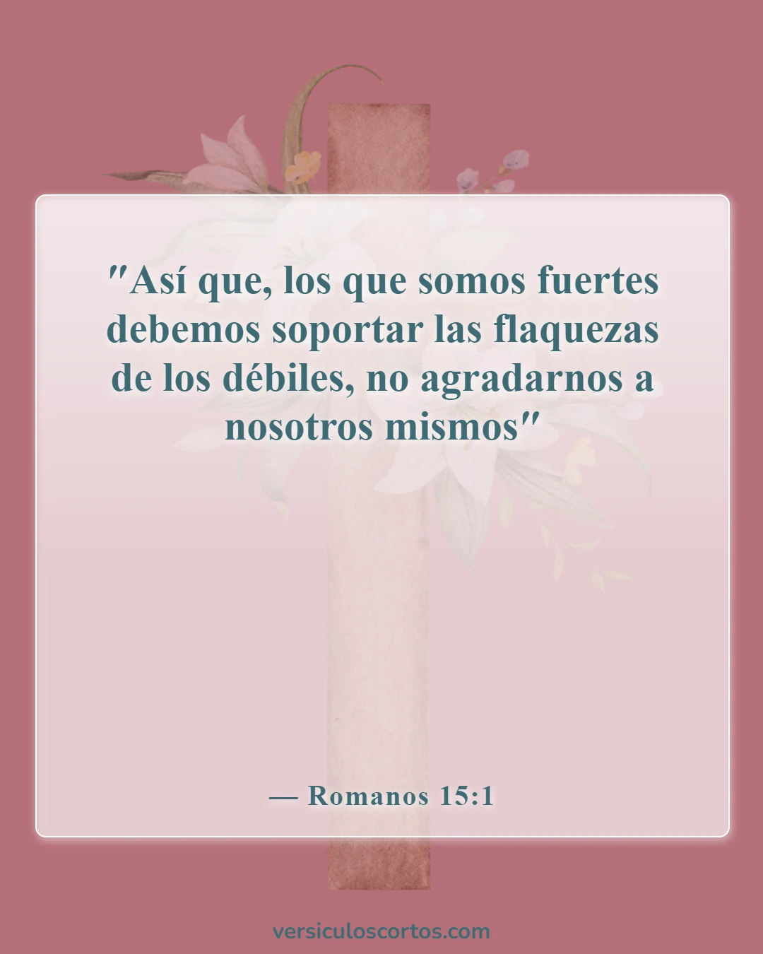 Versículos de la Biblia sobre la compasión hacia los demás (Romanos 15:1)