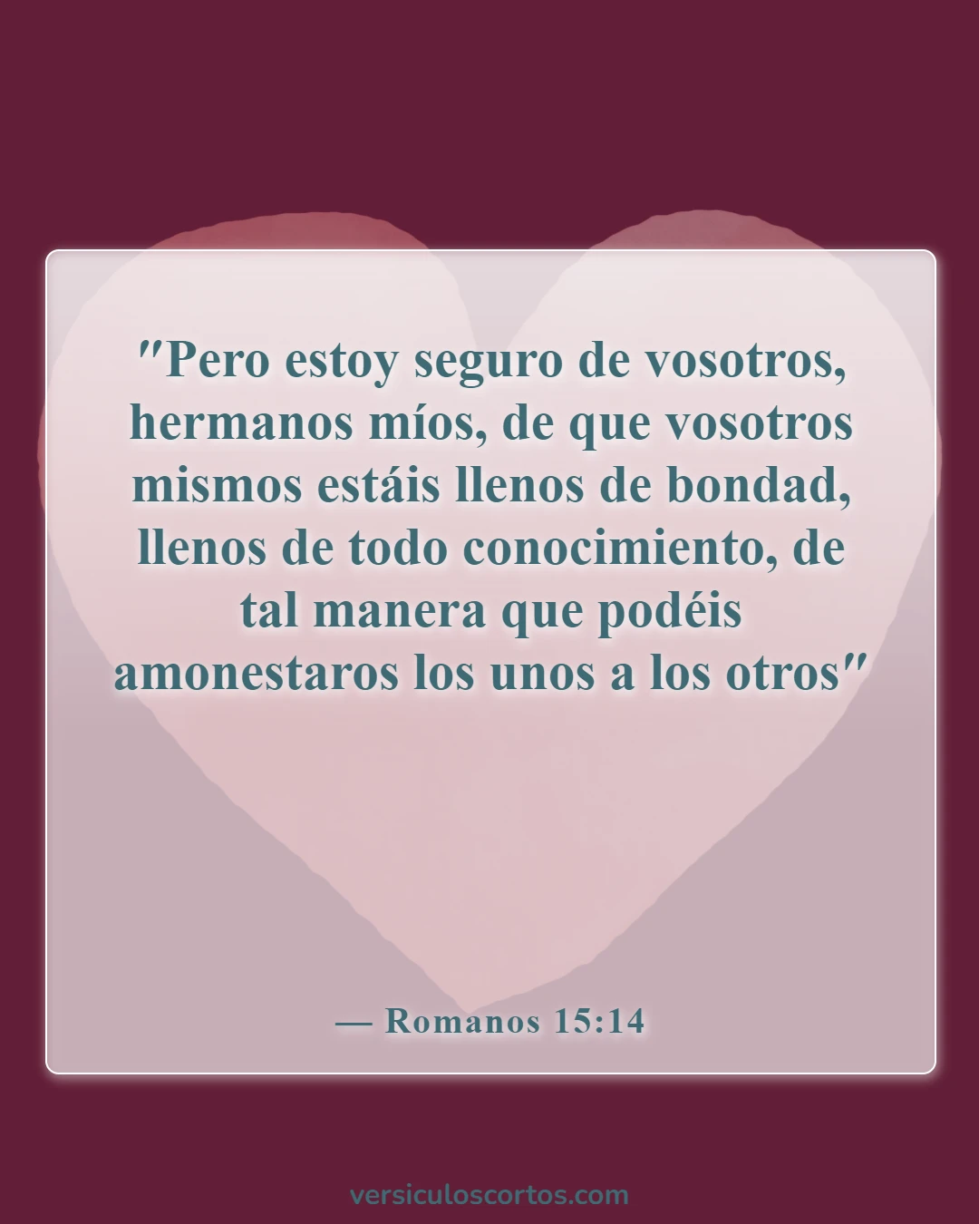 Versículos de la Biblia sobre Jesús como amigo (Romanos 15:14)