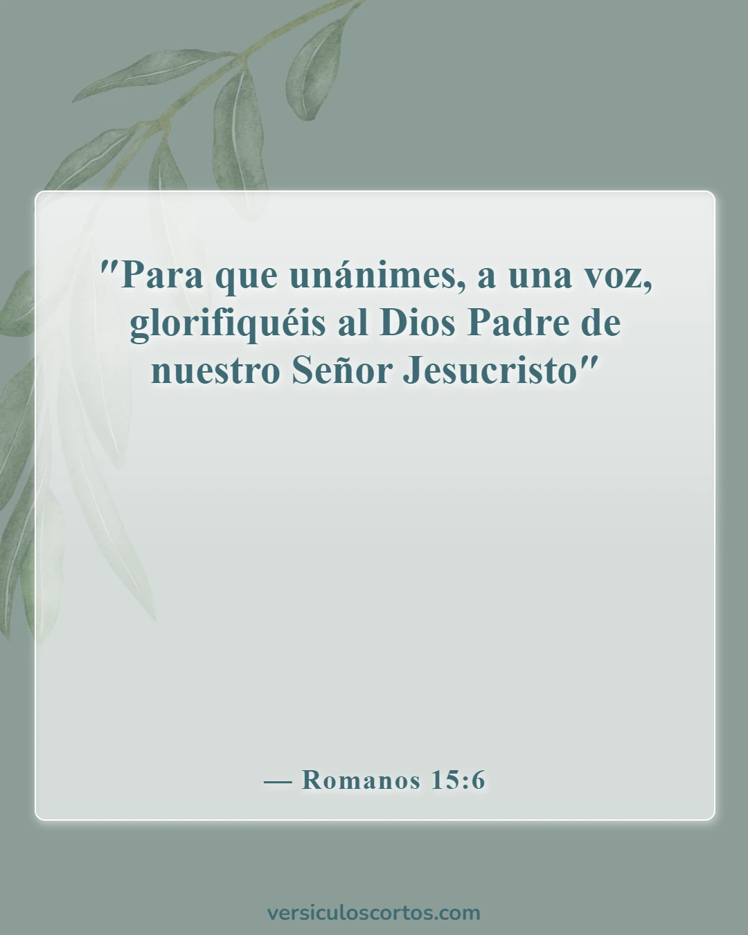 Versículos bíblicos sobre la unidad en la iglesia (Romanos 15:6)