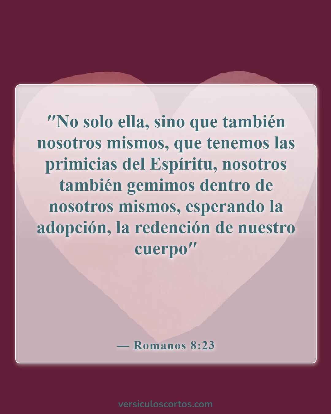 Versículos bíblicos sobre personas en el cielo (Romanos 8:23)