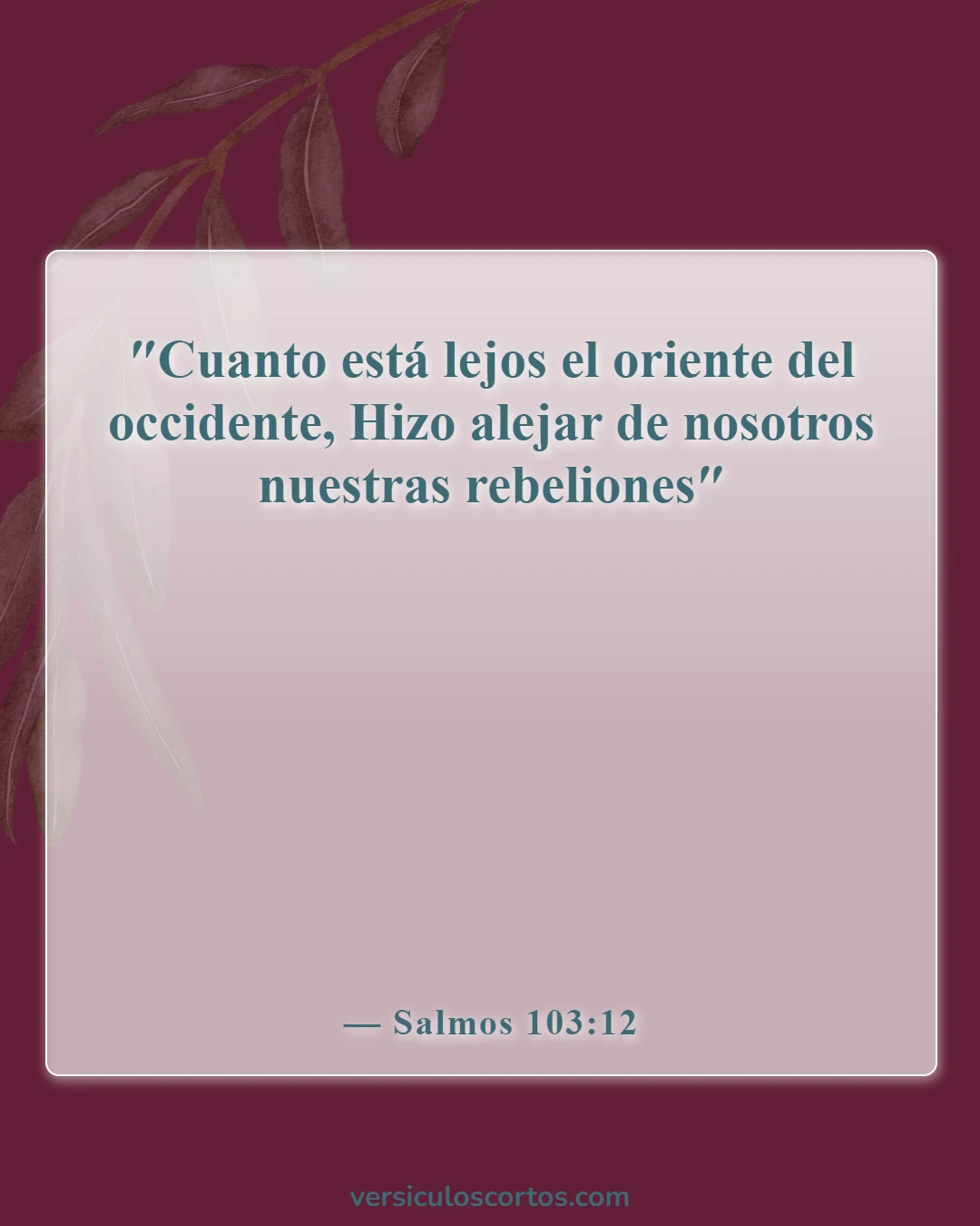 Versículos de la Biblia sobre perdonar a los enemigos (Salmos 103:12)