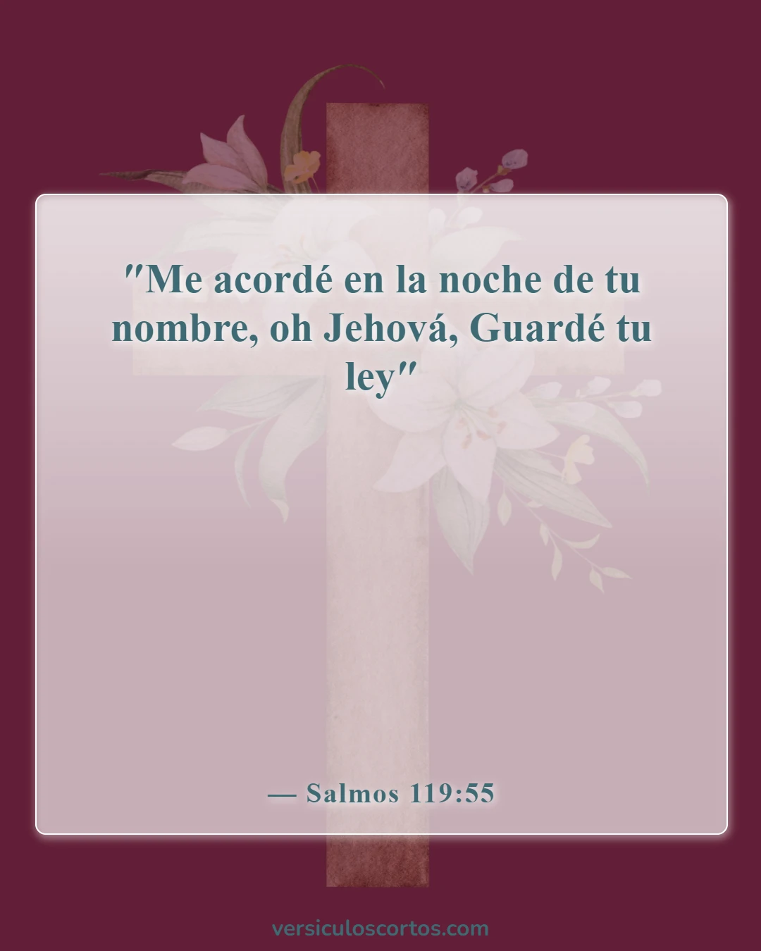 Versículos de la Biblia sobre buscar a Dios (Salmos 119:55)