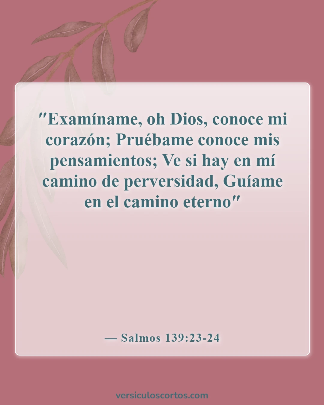 Versículos de la Biblia sobre cuestionar tu fe (Salmos 139:23-24)