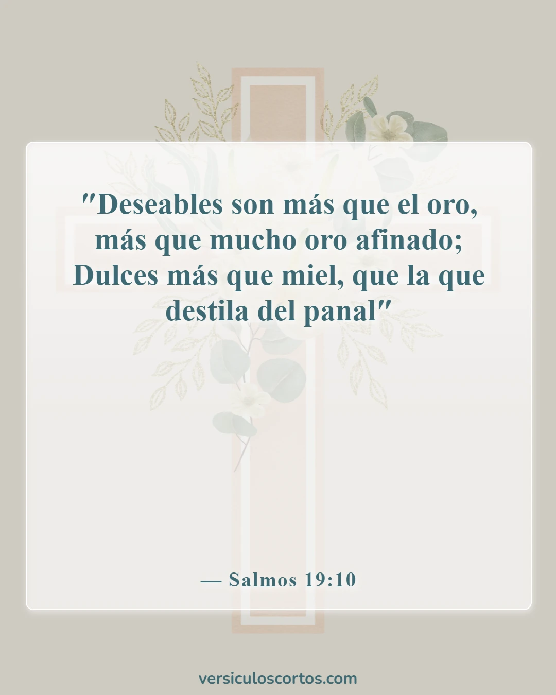 Versículos bíblicos sobre el alimento espiritual (Salmos 19:10)
