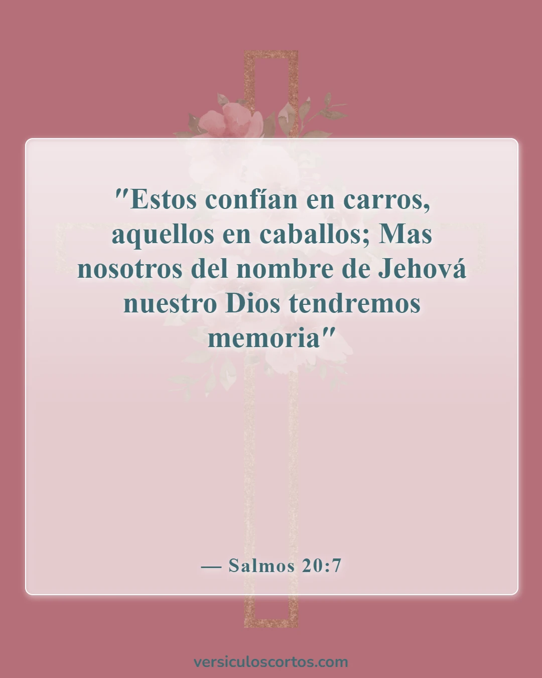 Versículos de la Biblia sobre la victoria en Cristo (Salmos 20:7)