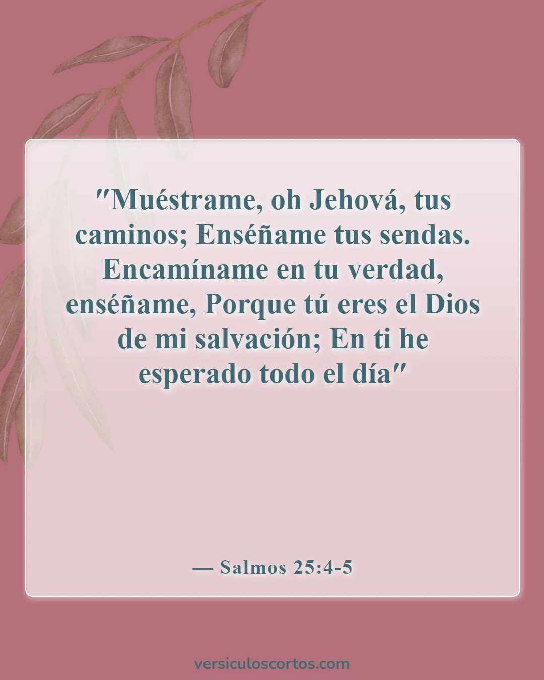 Versículos de la Biblia sobre tomar decisiones (Salmos 25:4-5)
