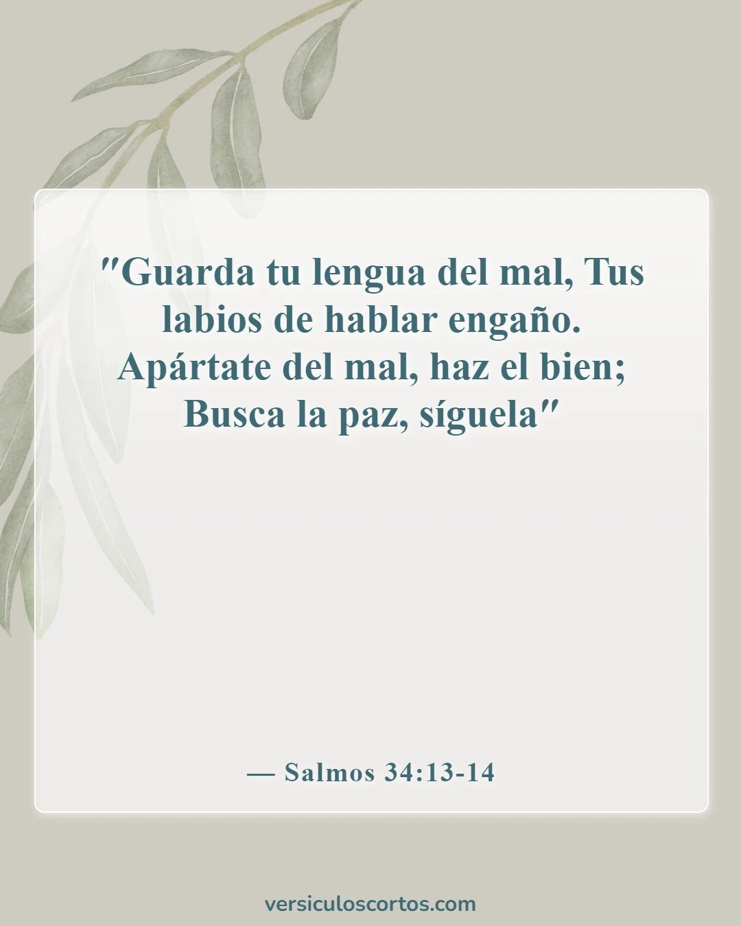 Versículos de la Biblia sobre controlar nuestras emociones (Salmos 34:13-14)