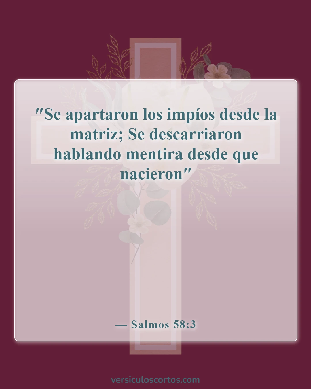 Versículos de la Biblia sobre las personas que mienten (Salmos 58:3)