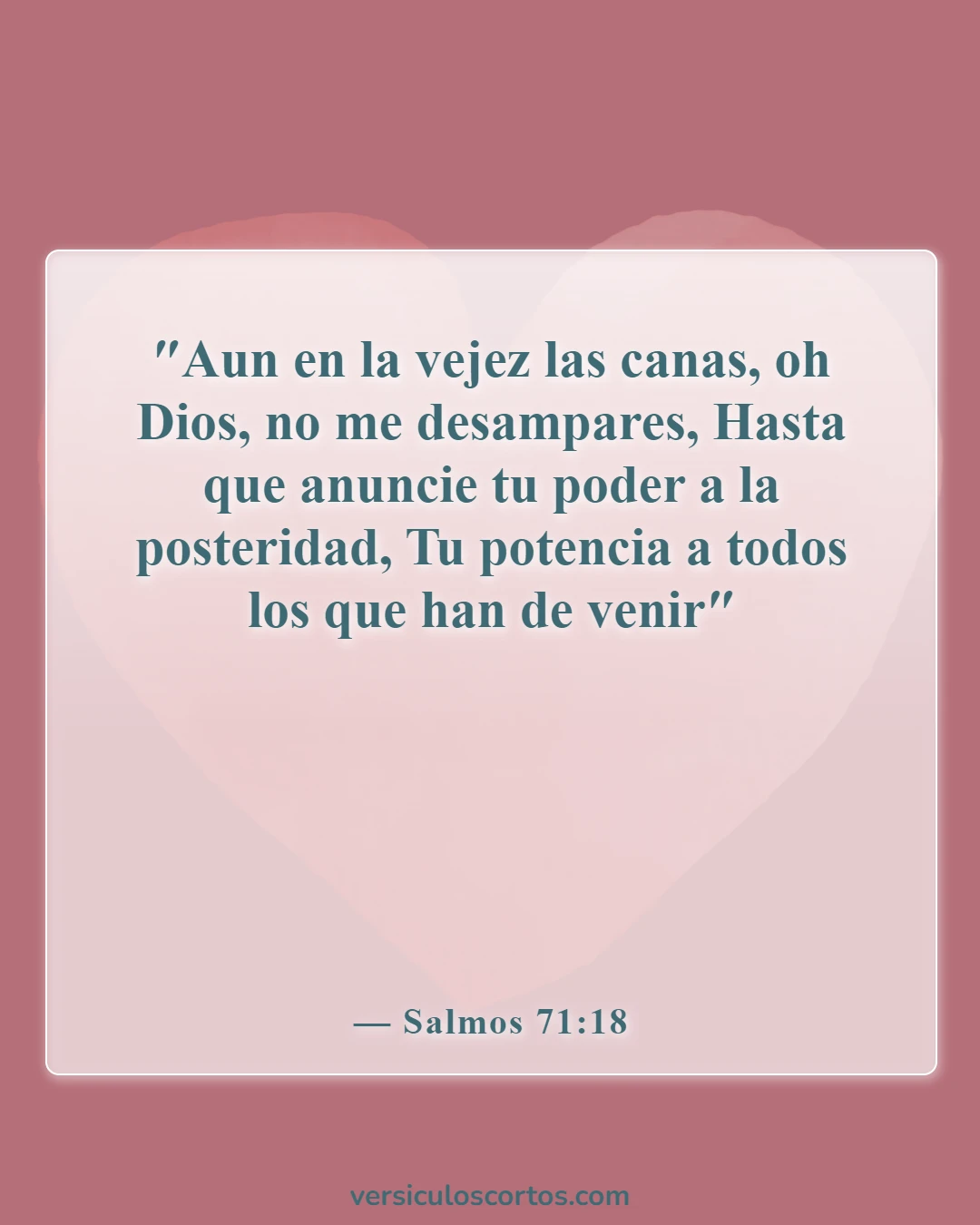 Versículos de la Biblia sobre respetar a tus mayores (Salmos 71:18)