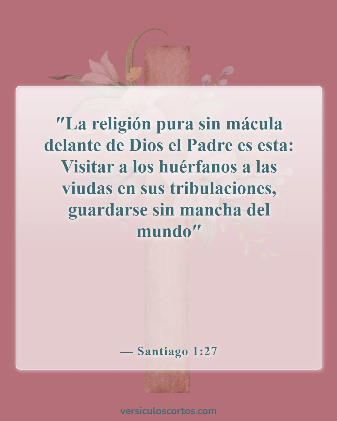 Versículos de la Biblia sobre la compasión hacia los demás (Santiago 1:27)
