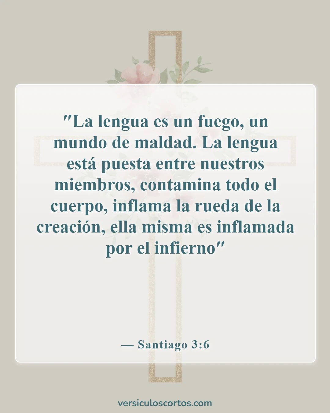 Versículos de la Biblia sobre el poder de las palabras (Santiago 3:6)
