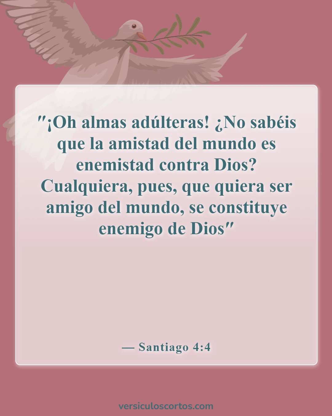 Versículos de la Biblia sobre salir con un no creyente (Santiago 4:4)