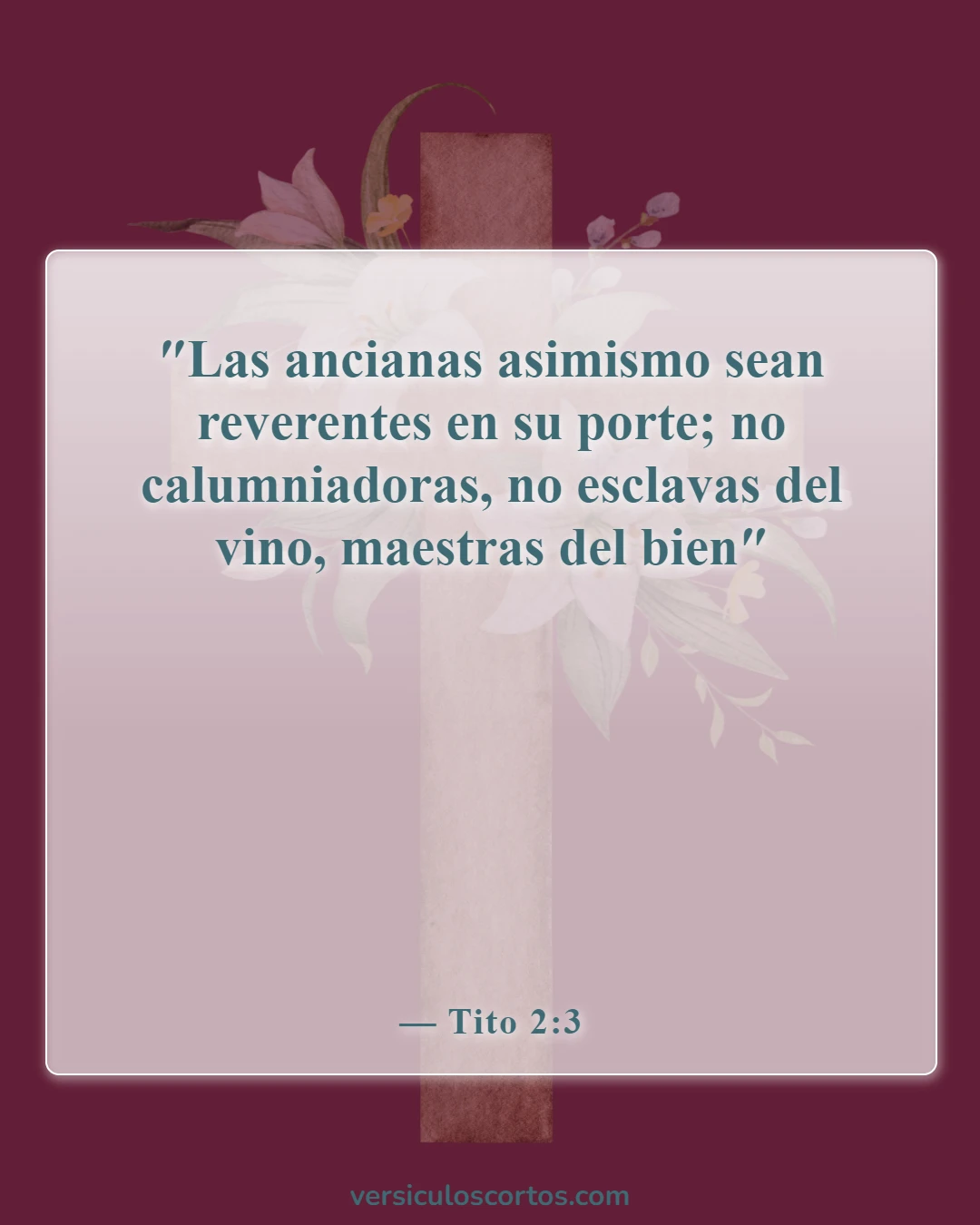 Versículos de la Biblia sobre las calificaciones de los ancianos (Tito 2:3)