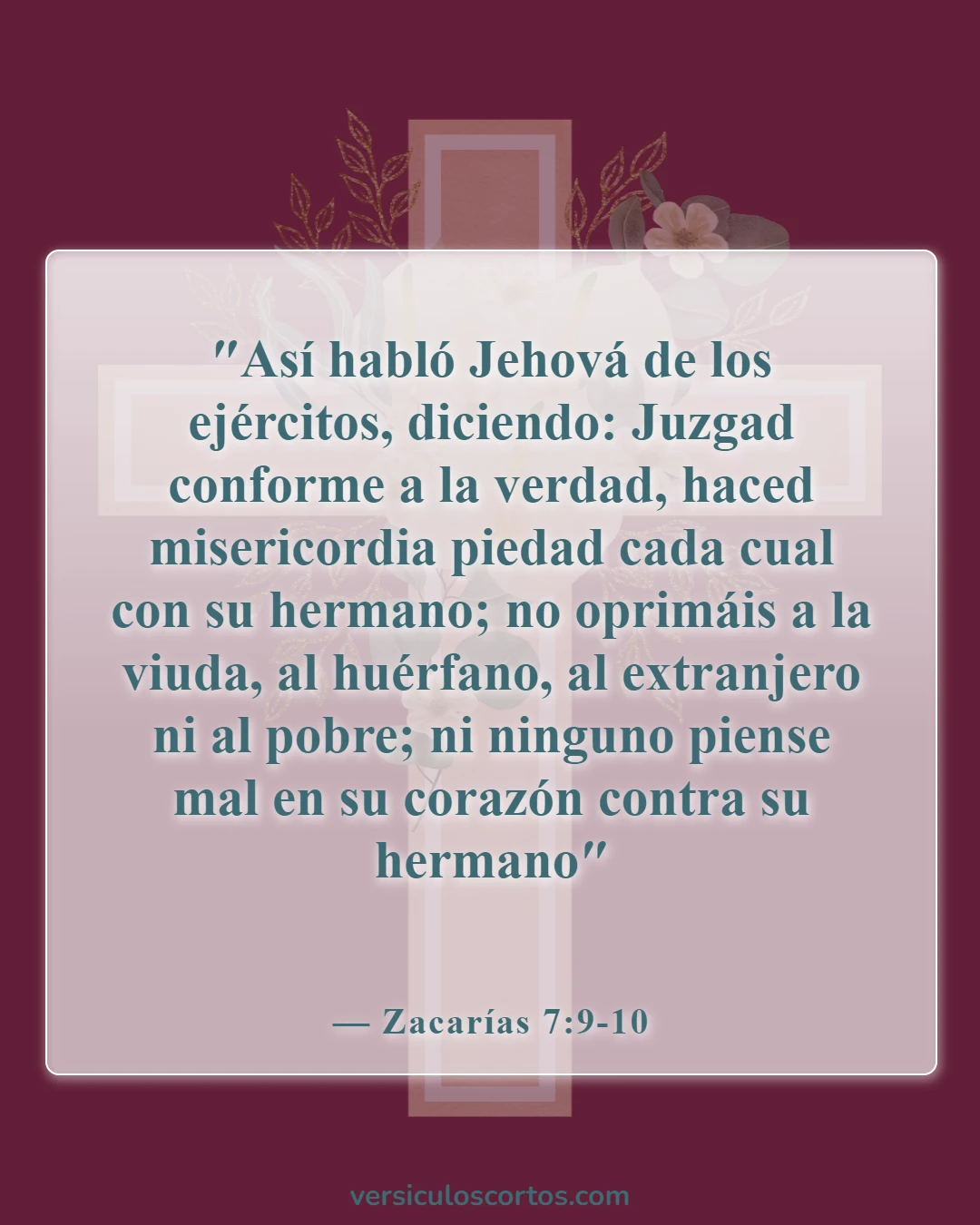 Versículos bíblicos sobre la opresión (Zacarías 7:9-10)