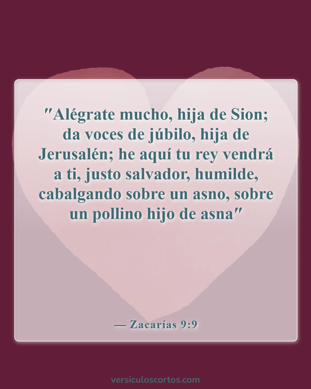 Versículos bíblicos sobre el Domingo de Ramos (Zacarías 9:9)